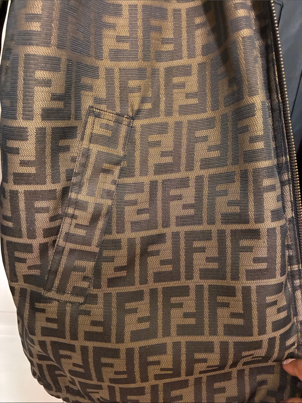 Fendi Brown FF Logo Hooded Windbreaker Jacket - Picture 4 of 16